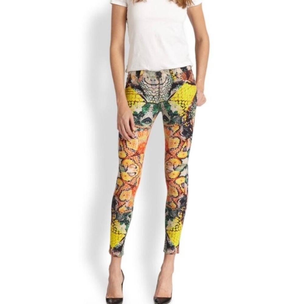 Hudson Nico Super Skinny Midrise Reptile Printed Jeans in Milky Way Express 26